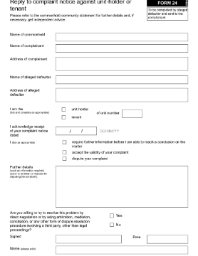 Show details for Reply to Complaint Notice Against Commonhold Unit-Holder or Tenant | UK Picture of Reply to Complaint Notice Against Commonhold Unit-Holder or Tenant | UK