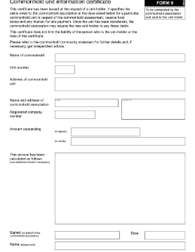 Show details for Commonhold Unit Information Certificate | UK Picture of Commonhold Unit Information Certificate | UK