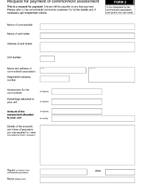 Show details for Request for Payment of Commonhold Assessment | UK Picture of Request for Payment of Commonhold Assessment | UK