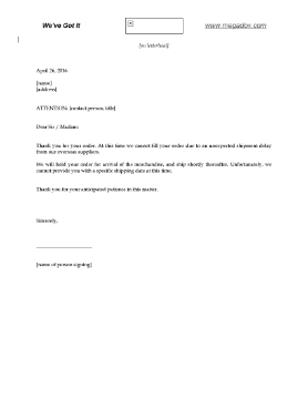 Show details for Notice of Delay of Shipment Forms Picture of Notice of Delay of Shipment Forms