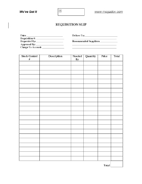 Show details for Requisition Slip Picture of Requisition Slip