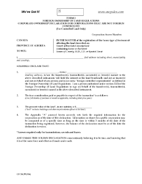 Show details for Alberta Foreign Ownership Declaration Form 2 Picture of Alberta Foreign Ownership Declaration Form 2
