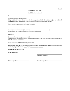 Show details for Alberta Transfer of Land Form 8 Picture of Alberta Transfer of Land Form 8