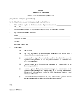 Show details for British Columbia Form 4 Certificate of Witnesses Picture of British Columbia Form 4 Certificate of Witnesses