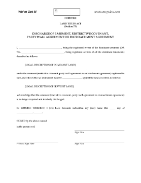 Show details for Alberta Discharge of Easement or Restrictive Covenant Picture of Alberta Discharge of Easement or Restrictive Covenant