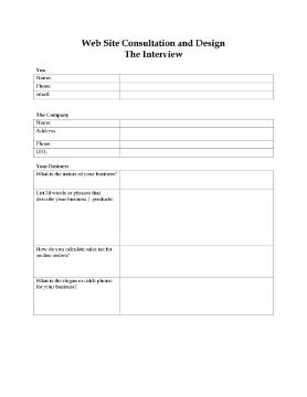 Show details for Website Consultation and Design Questionnaire Picture of Website Consultation and Design Questionnaire