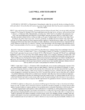Show details for Senator Ted Kennedy Last Will and Testament Picture of Senator Ted Kennedy Last Will and Testament