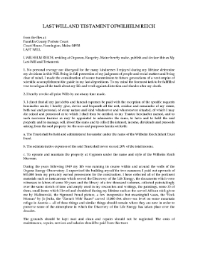 Show details for Wilhelm Reich Last Will and Testament Picture of Wilhelm Reich Last Will and Testament