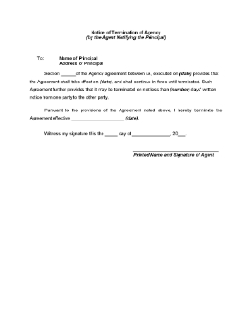 Show details for Notice of Termination of Agency by Agent Picture of Notice of Termination of Agency by Agent