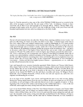 Show details for Thomas Paine Last Will Picture of Thomas Paine Last Will