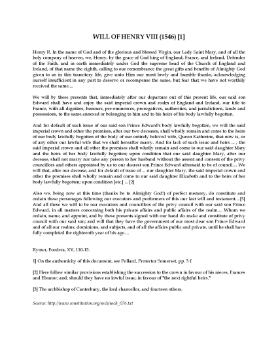 Show details for Henry VIII Last Will and Testament Picture of Henry VIII Last Will and Testament
