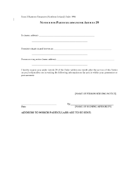 Show details for Northern Ireland Notice for Particulars of Business Tenancy Picture of Northern Ireland Notice for Particulars of Business Tenancy