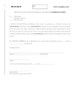 Show details for Revocation of Revocable Living Trust Deed | USA Picture of Revocation of Revocable Living Trust Deed | USA