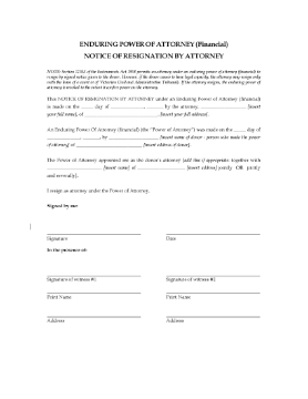 Show details for Victoria Resignation by Attorney under Enduring Power of Attorney Picture of Victoria Resignation by Attorney under Enduring Power of Attorney