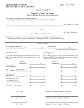 Manitoba renewal of tenancy agreement Manitoba renewal form for tenancy agreement