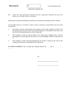 Canada Certificate of Vendor for Oil and Gas Asset Exchange Picture of Certificate of Vendor for Oil and Gas Asset Exchange | Canada