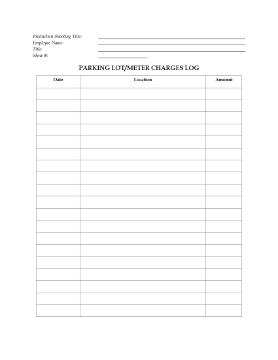 Show details for Parking Expense Log for Film Production Picture of Parking Expense Log for Film Production