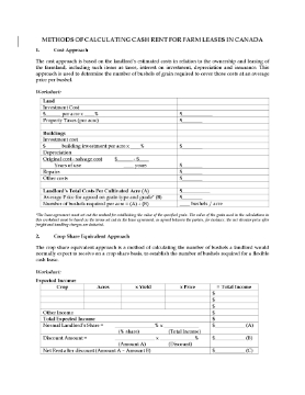 Show details for Canada Methods of Calculating Cash Rent for Farm Leases Picture of Canada Methods of Calculating Cash Rent for Farm Leases