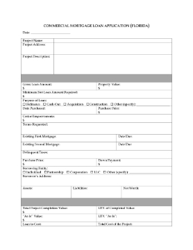 Show details for Florida Commercial Mortgage Loan Application Picture of Florida Commercial Mortgage Loan Application