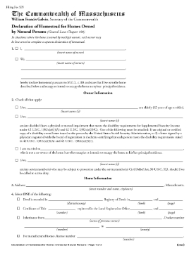 Show details for Massachusetts Homestead Declaration for Natural Persons Picture of Massachusetts Homestead Declaration for Natural Persons