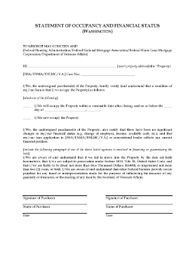 Show details for Washington Statement of Occupancy Picture of Washington Statement of Occupancy