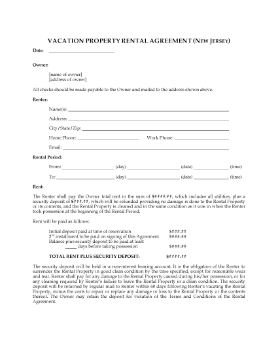 Show details for New Jersey Vacation Property Short-Term Rental Agreement Picture of New Jersey Vacation Property Short-Term Rental Agreement