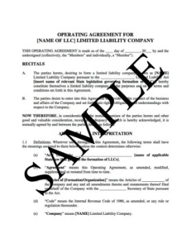 U.S. LLC Operating Agreement for Real Estate U.S. LLC Operating Agreement for Real Estate