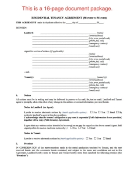 Picture of Saskatchewan Residential Tenancy Agreement (month to month)