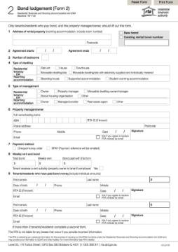Queensland bond lodgement form 2 bond lodgement form