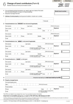 Queensland change of bond contributors form 6 QLD change of bond contributors
