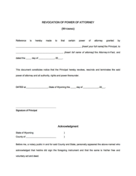 1826 Wyoming revocation of power of attorney