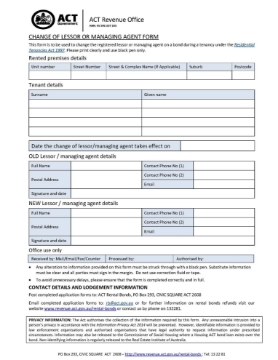 Show details for ACT Notice of Change of Lessor or Managing Agent Picture of ACT Notice of Change of Lessor or Managing Agent