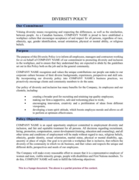 Canada diversity and inclusion policy diversity policy