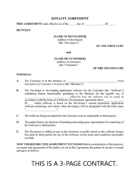 Show details for Royalty Agreement for Software Licensing | Canada royalty agreement for software licensing