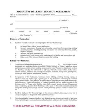 Show details for California Smoke-Free Lease Addendum CA smoke free lease addendum