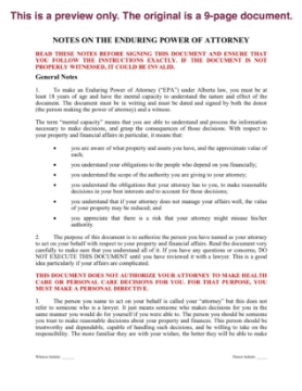 Alberta Enduring Power of Attorney alberta enduring power of attorney