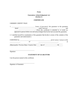 Alberta Guarantees Acknowledgement Act Certificate Alberta Guarantees Acknowledgement Act Certificate