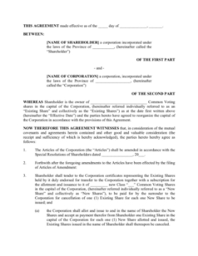 Canada Section 86 Rollover Agreement (Share Exchange) Canada Section 86 Rollover Agreement (Share Exchange)