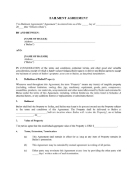 USA bailment agreement for equipment 1 bailment agreement for equpment