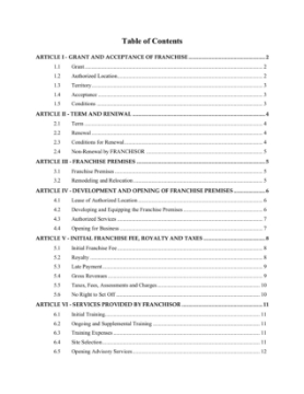 Canada Franchise Agreement Canada franchise agreement 2