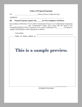 Show details for Alberta Notice of Proposed Sanction against Condo Owner Picture of Alberta Notice of Proposed Sanction against Condo Owner