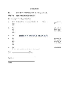 Show details for Indemnity for Lost Share Certificate | USA Picture of Indemnity for Lost Share Certificate | USA