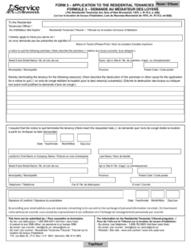 Show details for New Brunswick Application for Notice to Quit Picture of New Brunswick Application for Notice to Quit