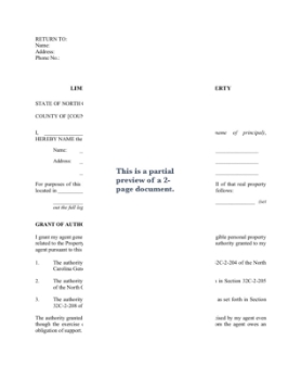 Show details for North Carolina Limited Power of Attorney for Real Property Picture of North Carolina Limited Power of Attorney for Real Property