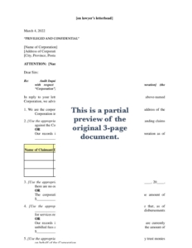 Canada Audit Confirmation Letter audit response canada