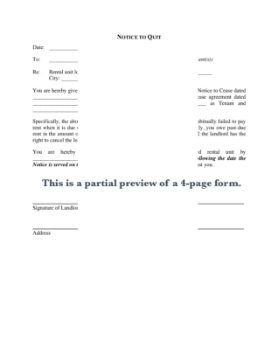 New Jersey Notice to Quit New Jersey Notice to Quit