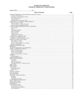 Emergency Procedures for Marine Vessel 1 Picture of Emergency Procedures Policy for Commercial Marine Vessel