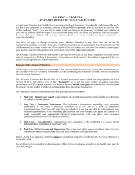 Georgia Advance Directive Georgia Advance Directive