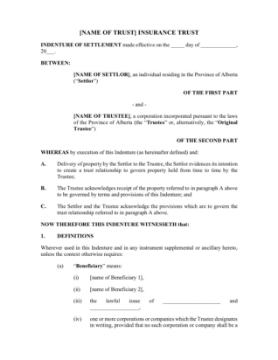 Alberta Insurance Trust Deed Alberta Insurance Trust Deed