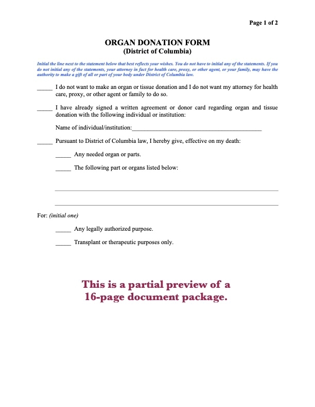 dc advance health care directive forms | MegaDox.com